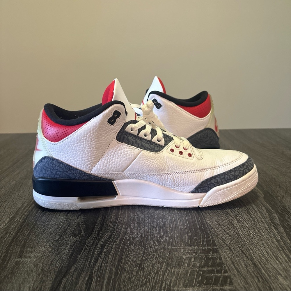 Size 13 - Jordan 3 Retro Denim SE Fire Red 2020 - Picture 3 of 9